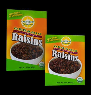 Organic Raisin boxes